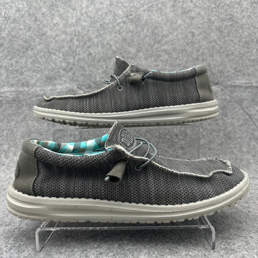 Hey Dude Shoes Mens 12 Charcoal Gray Wally Sox Loafers Slip On 40019-025